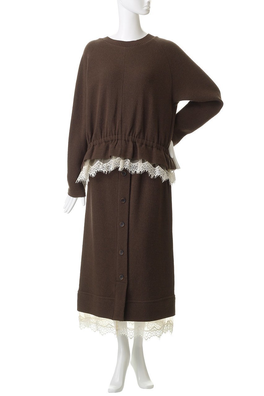 【ミュベール/MUVEIL】のレースニットセットアップワンピース 人気、トレンドファッション・服の通販 founy(ファニー) 　ファッション　Fashion　レディースファッション　Fashion for Women　ワンピース　Dresses　チュニック　Tunic Tops & Dresses　オーガンジー　Organza Fabric　セットアップ　Set-Up, Coordinated Outfit　チュニック　Tunic, Long Top　レース　Lace, Lace Fabric　ロング　Long, Long-Length　新作・新入荷　New Arrivals / New In　other-2|ID: prp329100004712180 ipo3291000000034037004