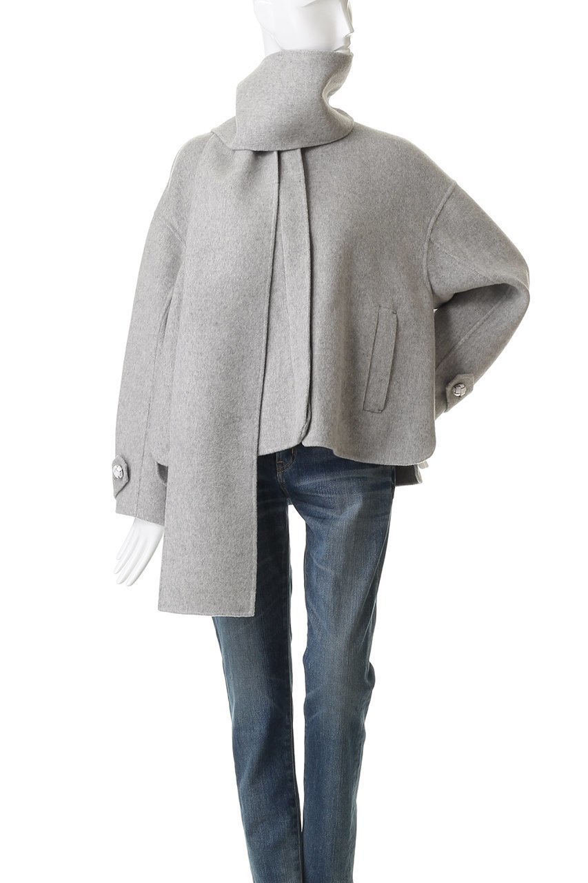 【ミュベール/MUVEIL】のリバー仕立てコート 人気、トレンドファッション・服の通販 founy(ファニー) 　ファッション　Fashion　レディースファッション　Fashion for Women　アウター　Coat / Outerwear Collection　コート・ロングコート・ピーコート　Long Coats, Peacoats & More　ショート　Short, Short Length　ストール　Stole, Wrap　ドレープ　Drape, Draping Fabric　フレア　Flare, Flared　新作・新入荷　New Arrivals / New In　other-2|ID: prp329100004712182 ipo3291000000034037019