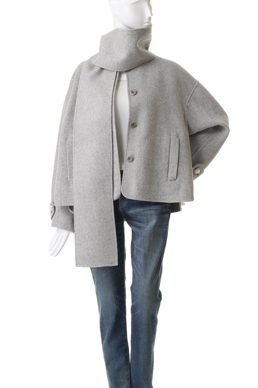 【ミュベール/MUVEIL】のリバー仕立てコート 人気、トレンドファッション・服の通販 founy(ファニー) 　ファッション　Fashion　レディースファッション　Fashion for Women　アウター　Coat / Outerwear Collection　コート・ロングコート・ピーコート　Long Coats, Peacoats & More　ショート　Short, Short Length　ストール　Stole, Wrap　ドレープ　Drape, Draping Fabric　フレア　Flare, Flared　新作・新入荷　New Arrivals / New In　other-8|ID: prp329100004712182 ipo3291000000034037025