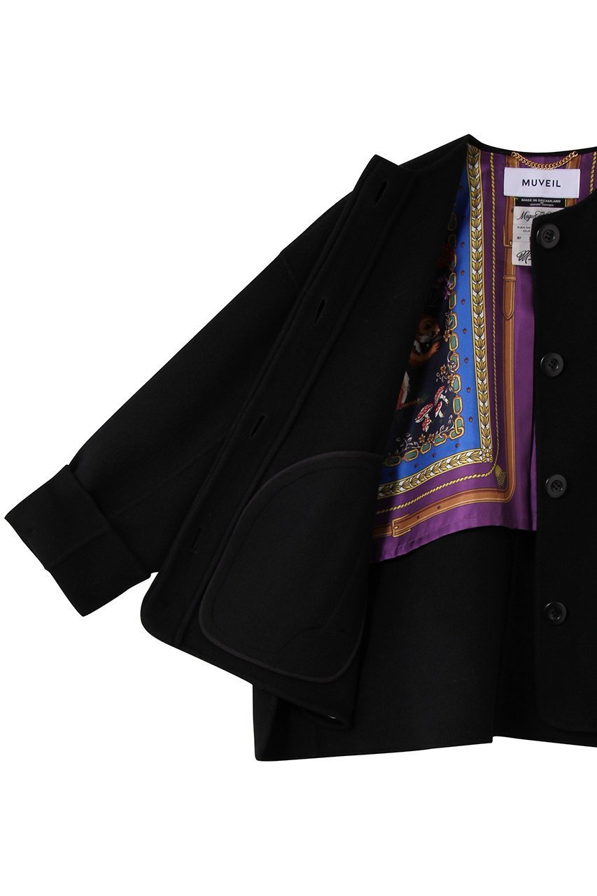 【ミュベール/MUVEIL】のリバー仕立てコート 人気、トレンドファッション・服の通販 founy(ファニー) 　ファッション　Fashion　レディースファッション　Fashion for Women　アウター　Coat / Outerwear Collection　コート・ロングコート・ピーコート　Long Coats, Peacoats & More　ショート　Short, Short Length　ストール　Stole, Wrap　ドレープ　Drape, Draping Fabric　フレア　Flare, Flared　other-6|ID: prp329100004712182 ipo3291000000034853878