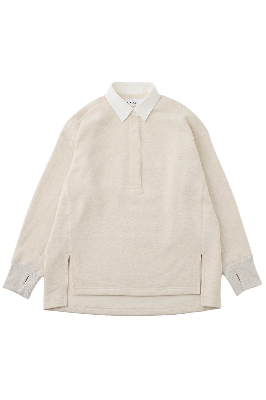 【ザ ストア バイ シー/THE STORE by C】の【COCUCA】ポロスエット 人気、トレンドファッション・服の通販 founy(ファニー) 　ファッション　Fashion　レディースファッション　Fashion for Women　トップス・カットソー　Cut & Sew Tops　シャツ・ブラウス・オフィスカジュアル　Elegant Blouses & Button-Ups　レディースパーカー・カジュアルフーディー　Casual Hoodies & Sweatshirts　ロングTシャツ・Tシャツ　Longline T-Shirts & Tees　スウェット・クルーネックトップス　Sweatshirts & Crewnecks / Relaxed Fit Sweat Tops　カットソー・ベーシックTシャツ　Cut-and-Sewn Tops / Stretch Tees & Basics　スウェット / スエット　Sweatshirt, Sweatwear　トレンド　Trend, Trending Now　バランス　Balance, Style Balance　パターン　Pattern, Design Print　新作・新入荷　New Arrivals / New In　 other-1|ID: prp329100004712183 ipo3291000000034037026