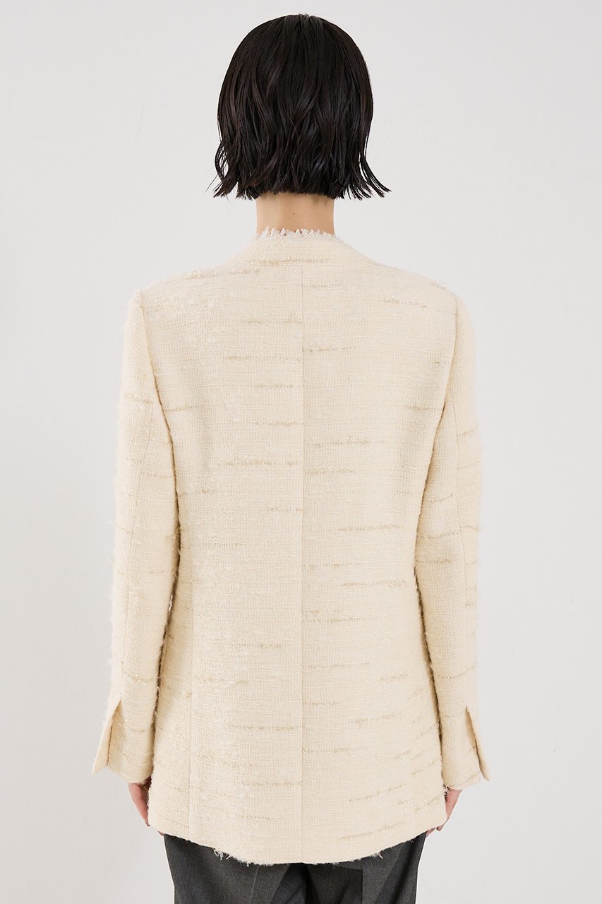 【ザ ストア バイ シー/THE STORE by C】の【COCUCA】ツイードVネックジャケット 人気、トレンドファッション・服の通販 founy(ファニー) 　ファッション　Fashion　レディースファッション　Fashion for Women　アウター　Coat / Outerwear Collection　レディースジャケット・軽アウター　Jackets　イタリア　Italy　カーディガン　Cardigan, Knitwear　グラデーション　Gradient, Ombre　ジャケット　Jacket, Outerwear　ツイード　Twill, Twill Weave　デニム　Denim, Jeans Material　ドレス　Dress, One-Piece　フリンジ　Fringe, Tassel　ロング　Long, Long-Length　other-6|ID: prp329100004712186 ipo3291000000034483878