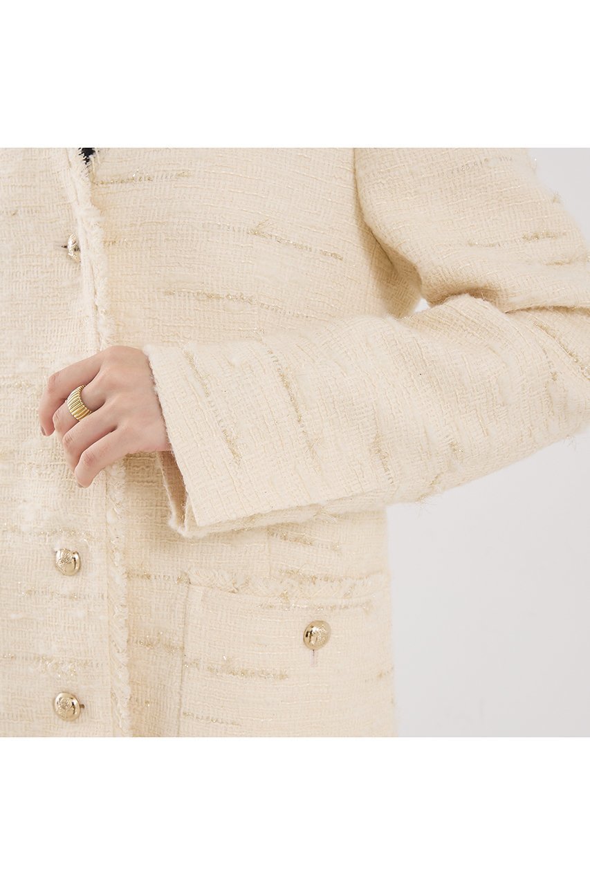 【ザ ストア バイ シー/THE STORE by C】の【COCUCA】ツイードVネックジャケット 人気、トレンドファッション・服の通販 founy(ファニー) 　ファッション　Fashion　レディースファッション　Fashion for Women　アウター　Coat / Outerwear Collection　レディースジャケット・軽アウター　Jackets　イタリア　Italy　カーディガン　Cardigan, Knitwear　グラデーション　Gradient, Ombre　ジャケット　Jacket, Outerwear　ツイード　Twill, Twill Weave　デニム　Denim, Jeans Material　ドレス　Dress, One-Piece　フリンジ　Fringe, Tassel　ロング　Long, Long-Length　other-8|ID: prp329100004712186 ipo3291000000035502077