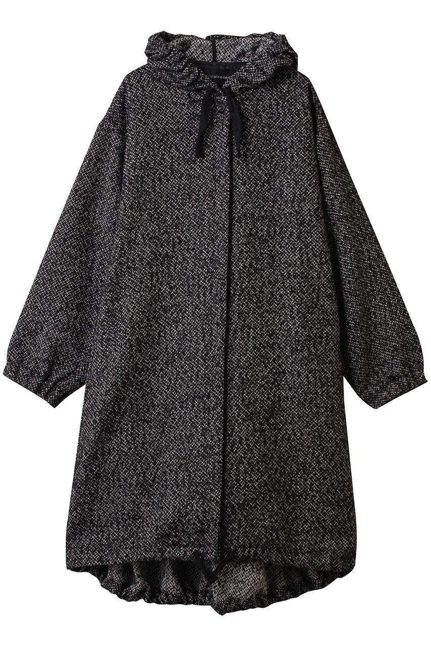 【ミズイロ インド/mizuiro ind】のwool blend hooded CT コート インテリア・キッズ・メンズ・レディースファッション・服の通販 founy(ファニー) 　ファッション　Fashion　レディースファッション　Fashion for Women　アウター　Coat / Outerwear Collection　コート・ロングコート・ピーコート　Long Coats, Peacoats & More　スリーブ　Sleeve, Long Sleeve / Short Sleeve　ビッグ　Big, Oversized　ロング　Long, Long-Length　エレガント 上品　Elegant　新作・新入荷　New Arrivals / New In　black|ID: prp329100004712189 ipo3291000000034037083