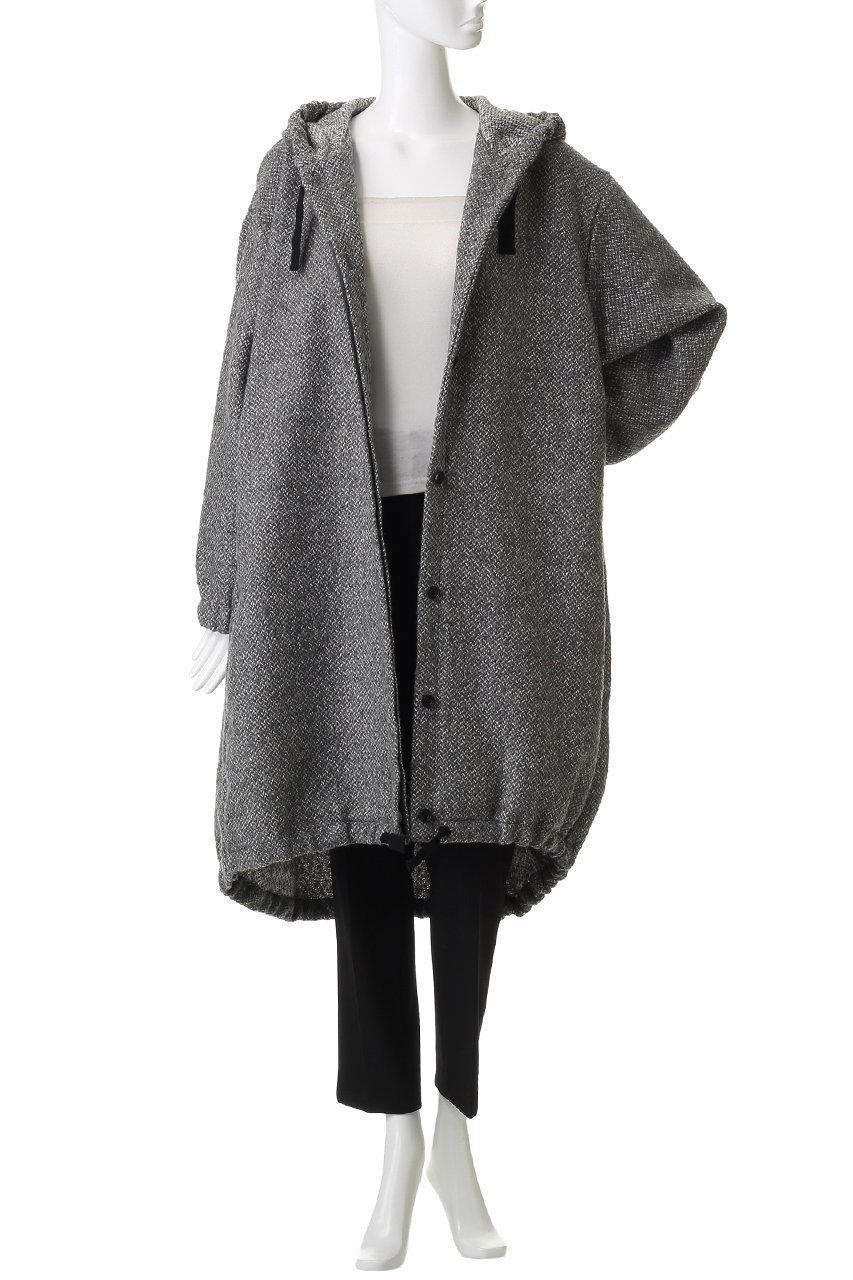 【ミズイロ インド/mizuiro ind】のwool blend hooded CT コート 人気、トレンドファッション・服の通販 founy(ファニー) 　ファッション　Fashion　レディースファッション　Fashion for Women　アウター　Coat / Outerwear Collection　コート・ロングコート・ピーコート　Long Coats, Peacoats & More　スリーブ　Sleeve, Long Sleeve / Short Sleeve　ビッグ　Big, Oversized　ロング　Long, Long-Length　エレガント 上品　Elegant　新作・新入荷　New Arrivals / New In　other-7|ID: prp329100004712189 ipo3291000000034037089