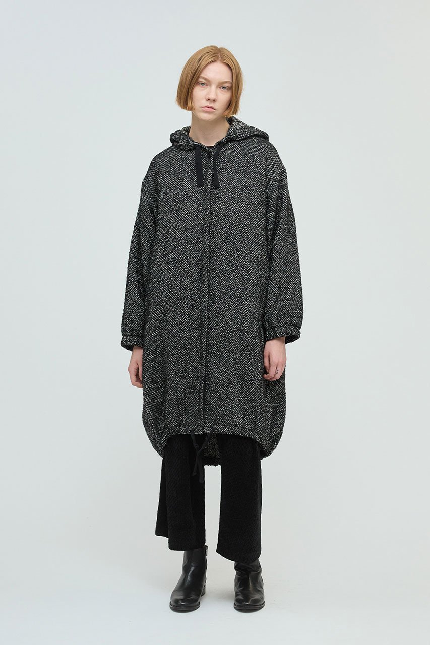 【ミズイロ インド/mizuiro ind】のwool blend hooded CT コート 人気、トレンドファッション・服の通販 founy(ファニー) 　ファッション　Fashion　レディースファッション　Fashion for Women　アウター　Coat / Outerwear Collection　コート・ロングコート・ピーコート　Long Coats, Peacoats & More　スリーブ　Sleeve, Long Sleeve / Short Sleeve　ビッグ　Big, Oversized　ロング　Long, Long-Length　エレガント 上品　Elegant　other-8|ID: prp329100004712189 ipo3291000000034337250