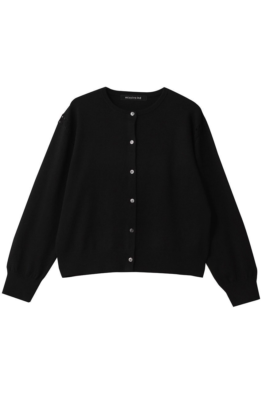【ミズイロ インド/mizuiro ind】のcrew neck C/D crochet カーディガン インテリア・キッズ・メンズ・レディースファッション・服の通販 founy(ファニー) 　ファッション　Fashion　レディースファッション　Fashion for Women　トップス・カットソー　Cut & Sew Tops　ニット　Knit Tops & Sweaters　カーディガン・羽織り　Layered Style Cardigans　おすすめ　Recommended / Our Picks　カーディガン　Cardigan, Knitwear　クロシェ　Crochet, Knitted Lace　シンプル　Simple, Minimal　スラックス　Slacks, Dress Pants　デニム　Denim, Jeans Material　トレンド　Trend, Trending Now　新作・新入荷　New Arrivals / New In　black|ID: prp329100004712190 ipo3291000000034037093