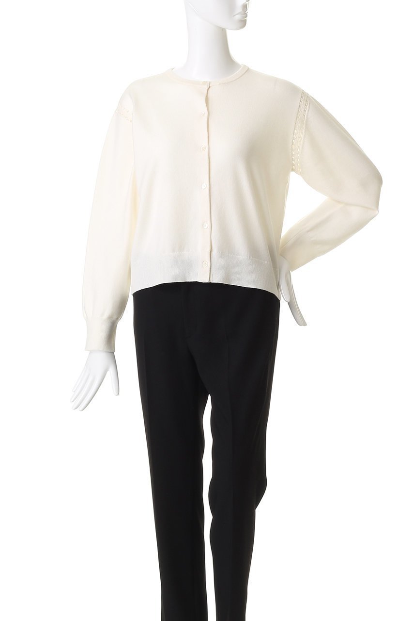 【ミズイロ インド/mizuiro ind】のクルーネックカーディガンクロシェ 人気、トレンドファッション・服の通販 founy(ファニー) 　ファッション　Fashion　レディースファッション　Fashion for Women　トップス・カットソー　Cut & Sew Tops　ニット　Knit Tops & Sweaters　カーディガン・羽織り　Layered Style Cardigans　おすすめ　Recommended / Our Picks　カーディガン　Cardigan, Knitwear　クロシェ　Crochet, Knitted Lace　シンプル　Simple, Minimal　スラックス　Slacks, Dress Pants　デニム　Denim, Jeans Material　トレンド　Trend, Trending Now　other-2|ID: prp329100004712190 ipo3291000000035666097