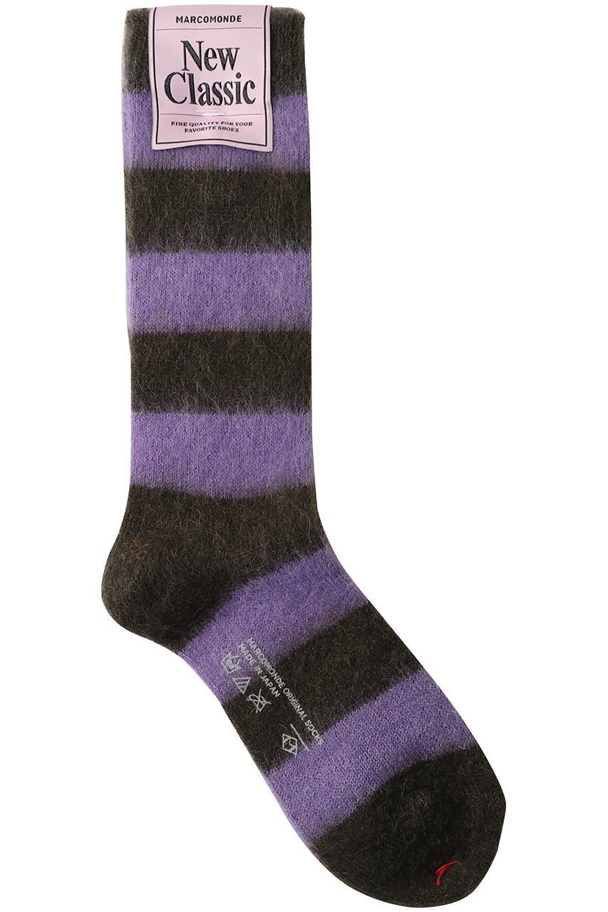 【エリオポール/heliopole】の【MARCOMONDE】MOHAIR ボーダーソックス 24 インテリア・キッズ・メンズ・レディースファッション・服の通販 founy(ファニー) 　ファッション　Fashion　レディースファッション　Fashion for Women　ソックス&靴下　Socks & Hosiery　レッグウェア・ストッキング　Legwear & Hosiery　ソックス　Socks, Hosiery　ボーダー　Border, Stripe　新作・新入荷　New Arrivals / New In　旅行　Travel　A/W・秋冬　Autumn/Winter　カーキ|ID: prp329100004712194 ipo3291000000034037125