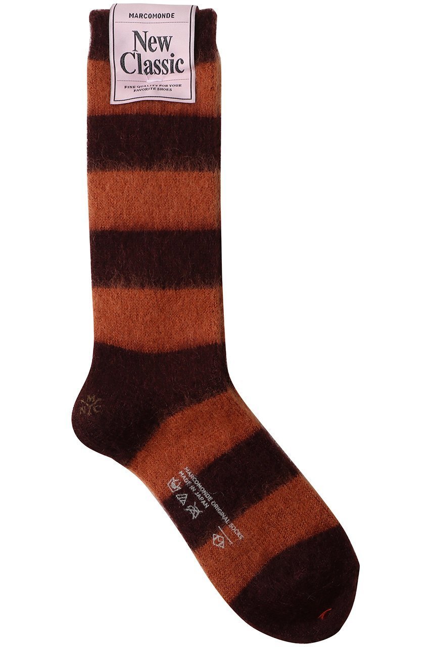 【エリオポール/heliopole】の【MARCOMONDE】MOHAIR ボーダーソックス 24 インテリア・キッズ・メンズ・レディースファッション・服の通販 founy(ファニー) 　ファッション　Fashion　レディースファッション　Fashion for Women　ソックス&靴下　Socks & Hosiery　レッグウェア・ストッキング　Legwear & Hosiery　ソックス　Socks, Hosiery　ボーダー　Border, Stripe　旅行　Travel　A/W・秋冬　Autumn/Winter　ブラウン|ID: prp329100004712194 ipo3291000000035666112