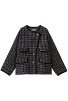 【エリオポール/heliopole】のツイードビッグジャケット 人気、トレンドファッション・服の通販 founy(ファニー) ファッション Fashion レディースファッション Fashion for Women アウター Coat / Outerwear Collection レディースジャケット・軽アウター Jackets エレガント 上品 Elegant コーデュロイ Corduroy, Cord Fabric ジャケット Jacket, Outerwear スリーブ Sleeve, Long Sleeve / Short Sleeve ツイード Twill, Twill Weave トリミング Trimming, Decorative Edge ロング Long, Long-Length 新作・新入荷 New Arrivals / New In A/W・秋冬 Autumn/Winter thumbnail ブラック|ID: prp329100004712198 ipo3291000000034037143