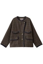 【エリオポール/heliopole】のツイードビッグジャケット 人気、トレンドファッション・服の通販 founy(ファニー) ファッション Fashion レディースファッション Fashion for Women アウター Coat / Outerwear Collection レディースジャケット・軽アウター Jackets エレガント 上品 Elegant コーデュロイ Corduroy, Cord Fabric ジャケット Jacket, Outerwear スリーブ Sleeve, Long Sleeve / Short Sleeve ツイード Twill, Twill Weave トリミング Trimming, Decorative Edge ロング Long, Long-Length 新作・新入荷 New Arrivals / New In A/W・秋冬 Autumn/Winter thumbnail ダークブラウン|ID: prp329100004712198 ipo3291000000034037144