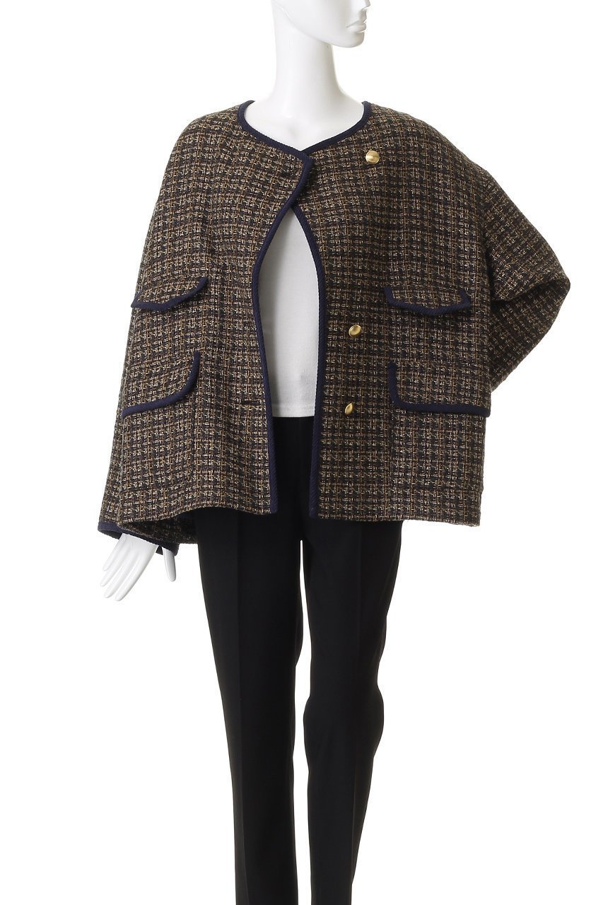 【エリオポール/heliopole】のツイードビッグジャケット 人気、トレンドファッション・服の通販 founy(ファニー) 　ファッション　Fashion　レディースファッション　Fashion for Women　アウター　Coat / Outerwear Collection　レディースジャケット・軽アウター　Jackets　エレガント 上品　Elegant　コーデュロイ　Corduroy, Cord Fabric　ジャケット　Jacket, Outerwear　スリーブ　Sleeve, Long Sleeve / Short Sleeve　ツイード　Twill, Twill Weave　トリミング　Trimming, Decorative Edge　ロング　Long, Long-Length　新作・新入荷　New Arrivals / New In　A/W・秋冬　Autumn/Winter　other-7|ID: prp329100004712198 ipo3291000000034037150