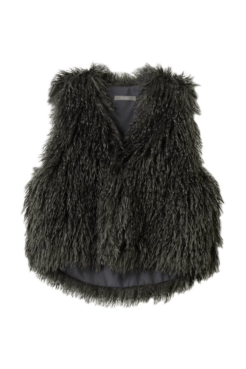 【エリオポール/heliopole】のシープフェイクファージレ インテリア・キッズ・メンズ・レディースファッション・服の通販 founy(ファニー) 　ファッション　Fashion　レディースファッション　Fashion for Women　アウター　Coat / Outerwear Collection　レディースジャケット・軽アウター　Jackets　ウェーブ　Wavy Pattern　ショート　Short, Short Length　ジャケット　Jacket, Outerwear　ベスト　Vest, Waistcoat　A/W・秋冬　Autumn/Winter　チャコールグレー|ID: prp329100004712201 ipo3291000000035625989