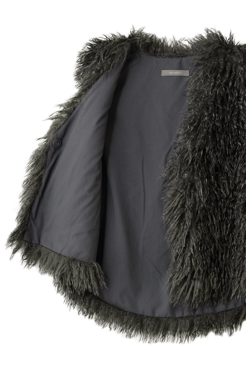 【エリオポール/heliopole】のシープフェイクファージレ 人気、トレンドファッション・服の通販 founy(ファニー) 　ファッション　Fashion　レディースファッション　Fashion for Women　アウター　Coat / Outerwear Collection　レディースジャケット・軽アウター　Jackets　ウェーブ　Wavy Pattern　ショート　Short, Short Length　ジャケット　Jacket, Outerwear　ベスト　Vest, Waistcoat　A/W・秋冬　Autumn/Winter　other-6|ID: prp329100004712201 ipo3291000000035625995