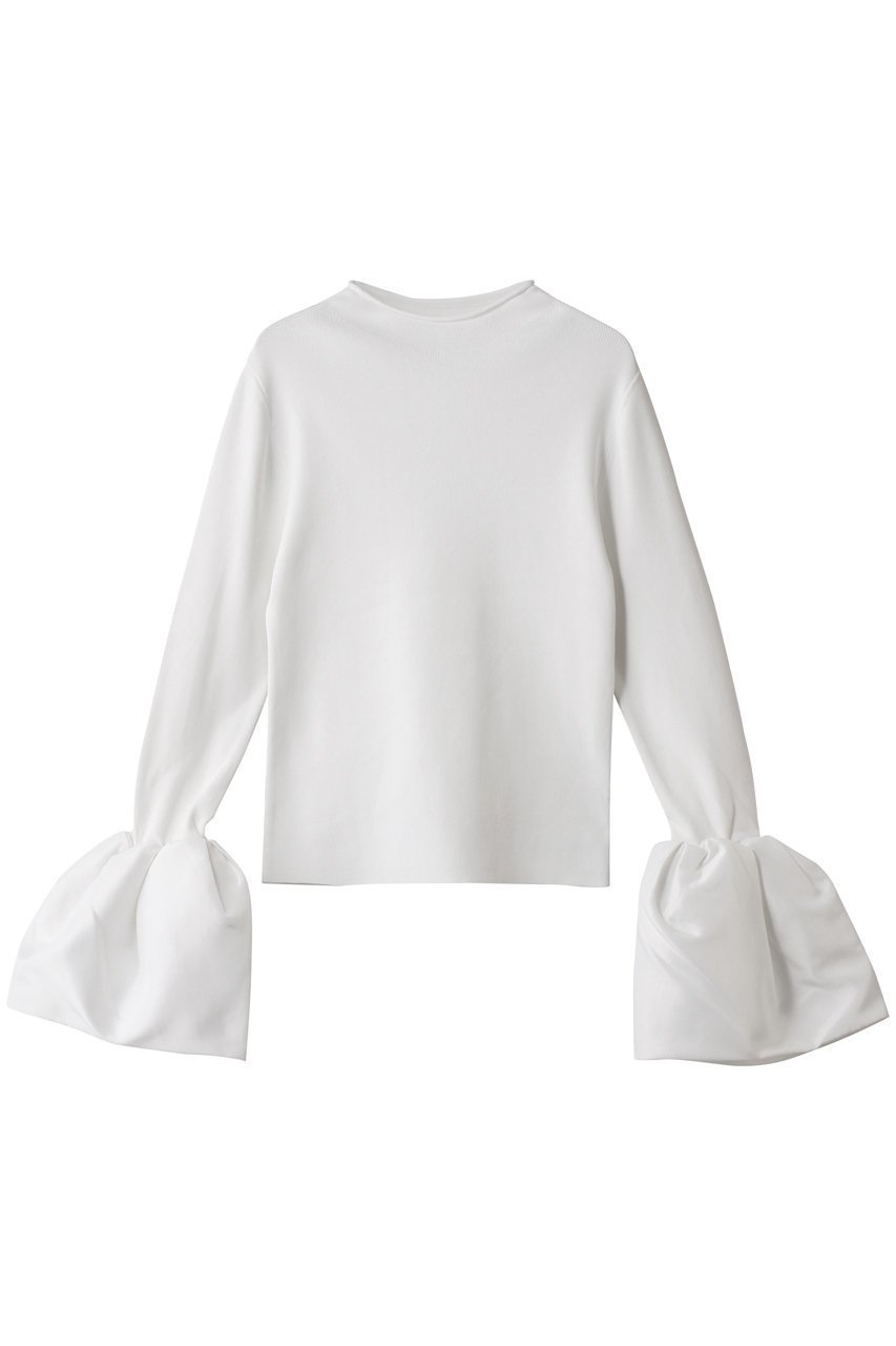 【ハー/HER.】のボリュームフレアスリーブニットプルオーバー インテリア・キッズ・メンズ・レディースファッション・服の通販 founy(ファニー) 　ファッション　Fashion　レディースファッション　Fashion for Women　トップス・カットソー　Cut & Sew Tops　ニット　Knit Tops & Sweaters　カジュアルプルオーバー・ニットトップス　Pullovers & Knit Tops / Casual Pullovers　インナー　Innerwear　ギャザー　Gathered, Ruffled　サテン　Satin, Glossy Fabric　デニム　Denim, Jeans Material　ベーシック　Basic, Essential　オフホワイト|ID: prp329100004713031 ipo3291000000036128971