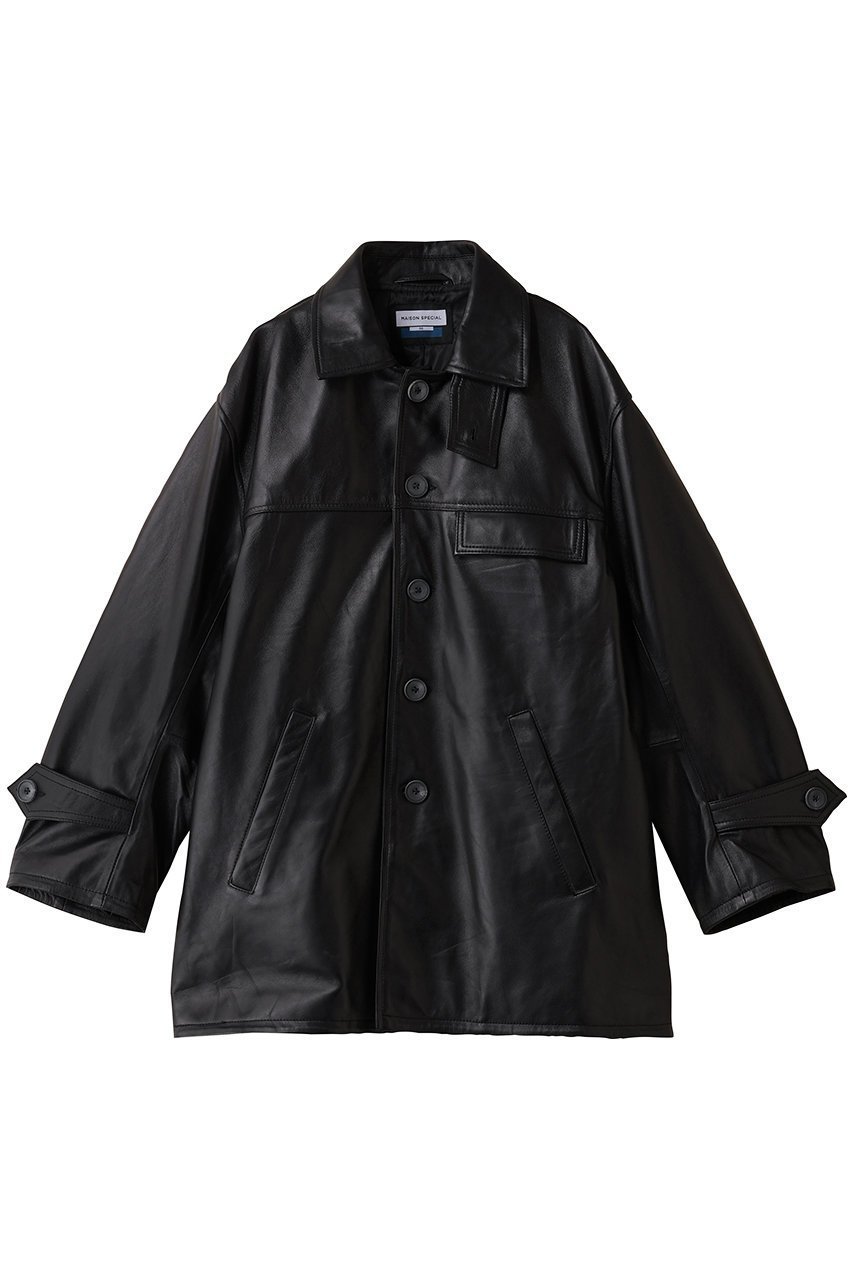 【メゾンスペシャル/MAISON SPECIAL】の【UNISEX】SHEEPレザーカーコート インテリア・キッズ・メンズ・レディースファッション・服の通販 founy(ファニー) 　ファッション　Fashion　レディースファッション　Fashion for Women　アウター　Coat / Outerwear Collection　コート・ロングコート・ピーコート　Long Coats, Peacoats & More　レディースジャケット・軽アウター　Jackets　ユニセックス　Unisex, Genderless　シンプル　Simple, Minimal　ジャケット　Jacket, Outerwear　スタイリッシュ　Stylish, Fashionable　スリーブ　Sleeve, Long Sleeve / Short Sleeve　ロング　Long, Long-Length　新作・新入荷　New Arrivals / New In　BLK(ブラック)|ID: prp329100004713037 ipo3291000000034046558