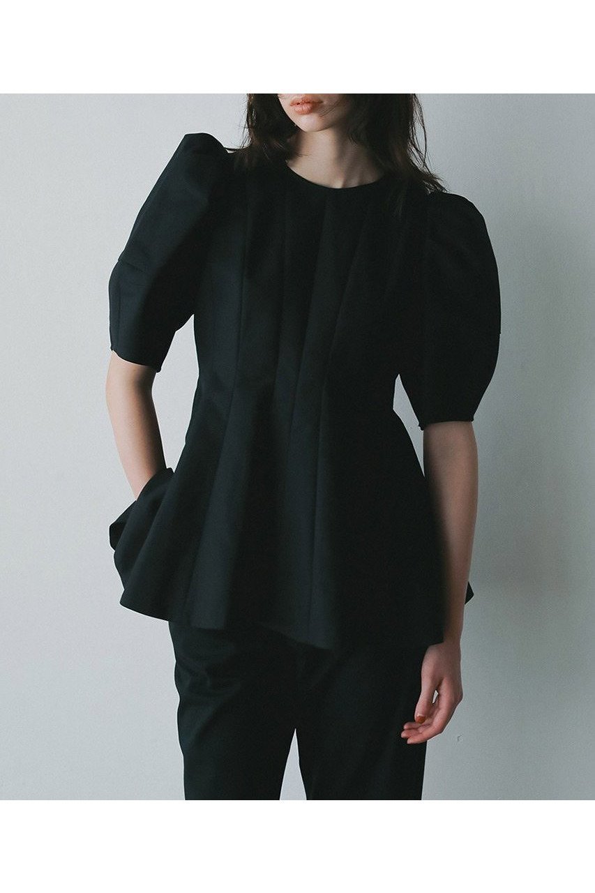 【ハー/HER.】の【10/2 12:00販売開始】コットンフォルムペプラムブラウス 人気、トレンドファッション・服の通販 founy(ファニー) 　ファッション　Fashion　レディースファッション　Fashion for Women　トップス・カットソー　Cut & Sew Tops　シャツ・ブラウス・オフィスカジュアル　Elegant Blouses & Button-Ups　ショート　Short, Short Length　スリーブ　Sleeve, Long Sleeve / Short Sleeve　フォルム　Silhouette, Form　ペプラム　Peplum, Flared Hem　新作・新入荷　New Arrivals / New In　other-8|ID: prp329100004713041 ipo3291000000034046600