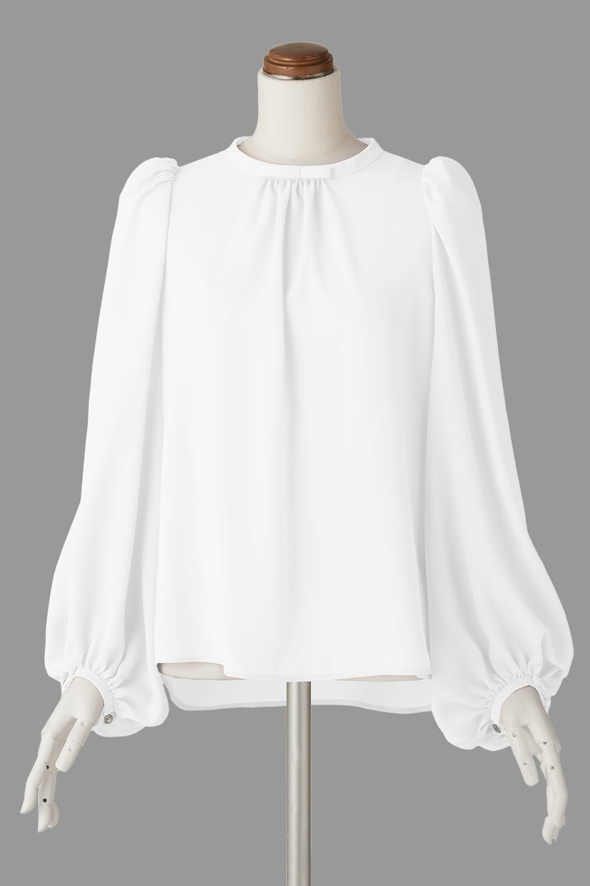 【デイジーリン/DAISY LIN】のBlouse “Audrey Ribbon II” インテリア・キッズ・メンズ・レディースファッション・服の通販 founy(ファニー) 　ファッション　Fashion　レディースファッション　Fashion for Women　トップス・カットソー　Cut & Sew Tops　シャツ・ブラウス・オフィスカジュアル　Elegant Blouses & Button-Ups　ウォッシャブル　Machine Washable　シンプル　Simple, Minimal　スリーブ　Sleeve, Long Sleeve / Short Sleeve　チュール　Tulip, Tulip Motif　ドレープ　Drape, Draping Fabric　フロント　Front, Front Design　リボン　Ribbon, Bow　ロング　Long, Long-Length　人気　Popular, Best Seller　新作・新入荷　New Arrivals / New In　秋　Autumn　ホワイト|ID: prp329100004713045 ipo3291000000034046729
