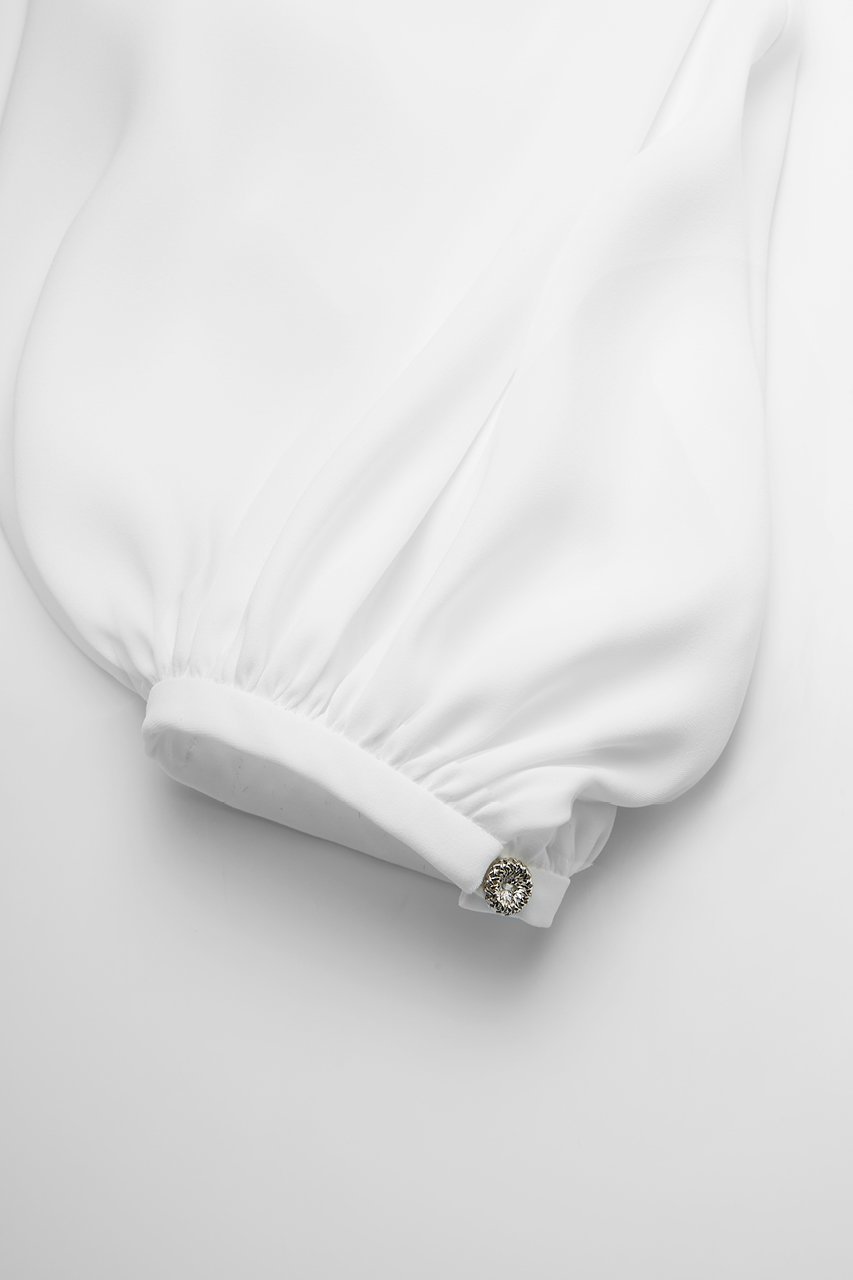 【デイジーリン/DAISY LIN】のBlouse “Audrey Ribbon II” 人気、トレンドファッション・服の通販 founy(ファニー) 　ファッション　Fashion　レディースファッション　Fashion for Women　トップス・カットソー　Cut & Sew Tops　シャツ・ブラウス・オフィスカジュアル　Elegant Blouses & Button-Ups　ウォッシャブル　Machine Washable　シンプル　Simple, Minimal　スリーブ　Sleeve, Long Sleeve / Short Sleeve　チュール　Tulip, Tulip Motif　ドレープ　Drape, Draping Fabric　フロント　Front, Front Design　リボン　Ribbon, Bow　ロング　Long, Long-Length　人気　Popular, Best Seller　秋　Autumn　other-4|ID: prp329100004713045 ipo3291000000035832400