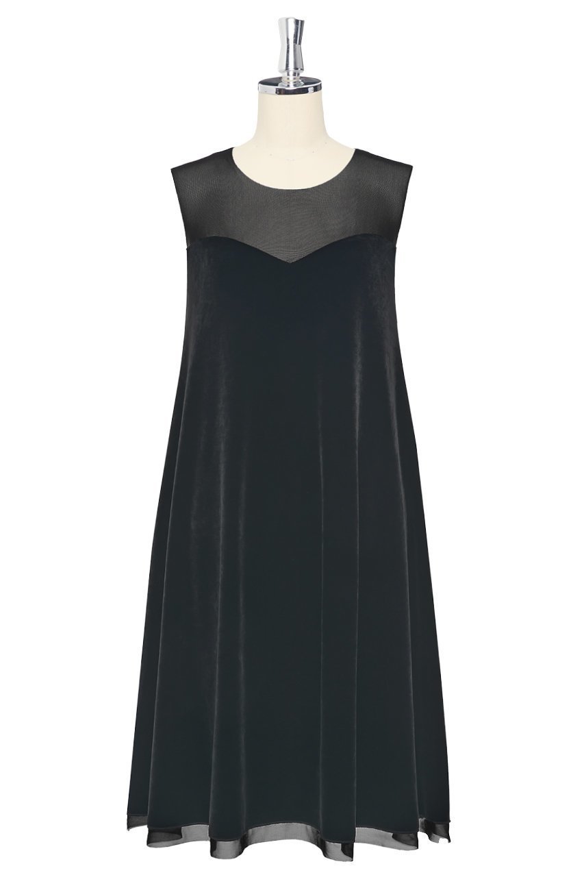 【デイジーリン/DAISY LIN】のDress “Velour Swing” インテリア・キッズ・メンズ・レディースファッション・服の通販 founy(ファニー) 　ファッション　Fashion　レディースファッション　Fashion for Women　ワンピース　Dresses　フォーマル・パーティードレス・結婚式用ドレス　Elegant & Casual Dresses　チュニック　Tunic Tops & Dresses　ウォッシャブル　Machine Washable　エレガント 上品　Elegant　スウィング　Swing, Flare Movement　チュニック　Tunic, Long Top　チュール　Tulip, Tulip Motif　デコルテ　Décolleté, Neckline　ドレープ　Drape, Draping Fabric　なめらか　Smooth, Silky Texture　フレア　Flare, Flared　ベルベット　Velvet, Velvety　ベロア　Velour, Soft Velvet　新作・新入荷　New Arrivals / New In　ベルベットブラック|ID: prp329100004713046 ipo3291000000034046737