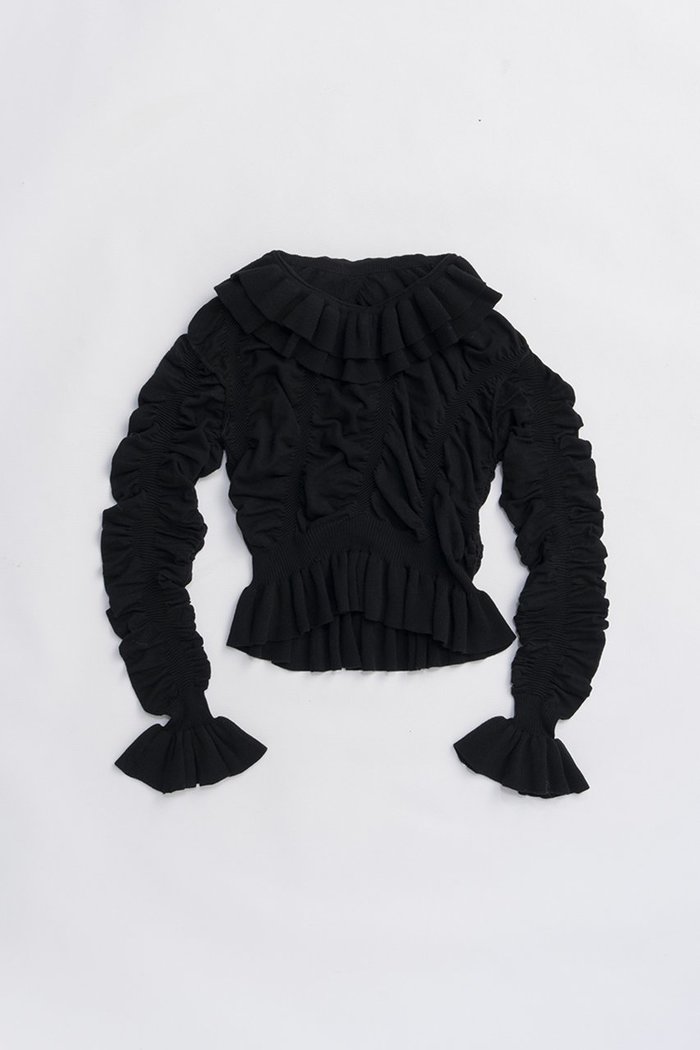 【プランク プロジェクト/PRANK PROJECT】のシャーリングラッフルニット インテリア・キッズ・メンズ・レディースファッション・服の通販 founy(ファニー) https://founy.com/ ファッション Fashion レディースファッション Fashion for Women トップス・カットソー Cut & Sew Tops ニット Knit Tops & Sweaters カジュアルプルオーバー・ニットトップス Pullovers & Knit Tops / Casual Pullovers おすすめ Recommended / Our Picks シャーリング Shirring, Ruched デニム Denim, Jeans Material ボトム Bottoms, Lower Wear ミックス Mix, Mixed Style ラッフル Ruffle, Frill 新作・新入荷 New Arrivals / New In |ID: prp329100004713049 ipo3291000000034046754