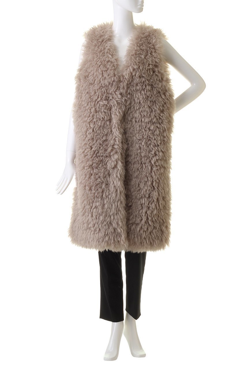 【リナージオ/LIGNAGGIO】のトスカーナラム風フェイクファー ロングジレ 人気、トレンドファッション・服の通販 founy(ファニー) 　ファッション　Fashion　レディースファッション　Fashion for Women　アウター　Coat / Outerwear Collection　コート・ロングコート・ピーコート　Long Coats, Peacoats & More　なめらか　Smooth, Silky Texture　シンプル　Simple, Minimal　フェイクファー　Faux Fur, Imitation Fur　ラグジュアリー　Luxury, Elegant　ロング　Long, Long-Length　傘　Umbrella, Parasol　再入荷　Restock / Back in Stock　other-2|ID: prp329100004713050 ipo3291000000034046768