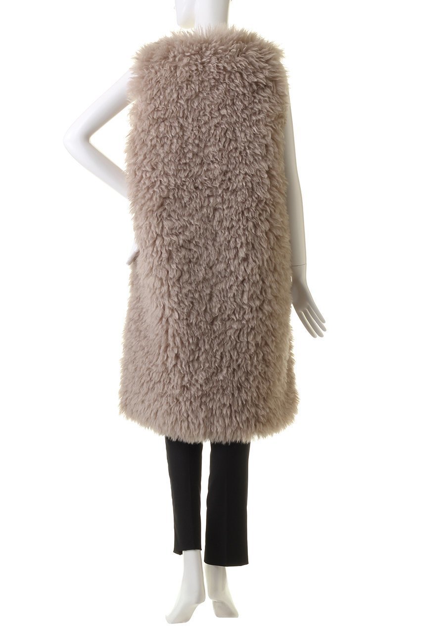 【リナージオ/LIGNAGGIO】のトスカーナラム風フェイクファー ロングジレ 人気、トレンドファッション・服の通販 founy(ファニー) 　ファッション　Fashion　レディースファッション　Fashion for Women　アウター　Coat / Outerwear Collection　コート・ロングコート・ピーコート　Long Coats, Peacoats & More　なめらか　Smooth, Silky Texture　シンプル　Simple, Minimal　フェイクファー　Faux Fur, Imitation Fur　ラグジュアリー　Luxury, Elegant　ロング　Long, Long-Length　傘　Umbrella, Parasol　再入荷　Restock / Back in Stock　other-4|ID: prp329100004713050 ipo3291000000034046770