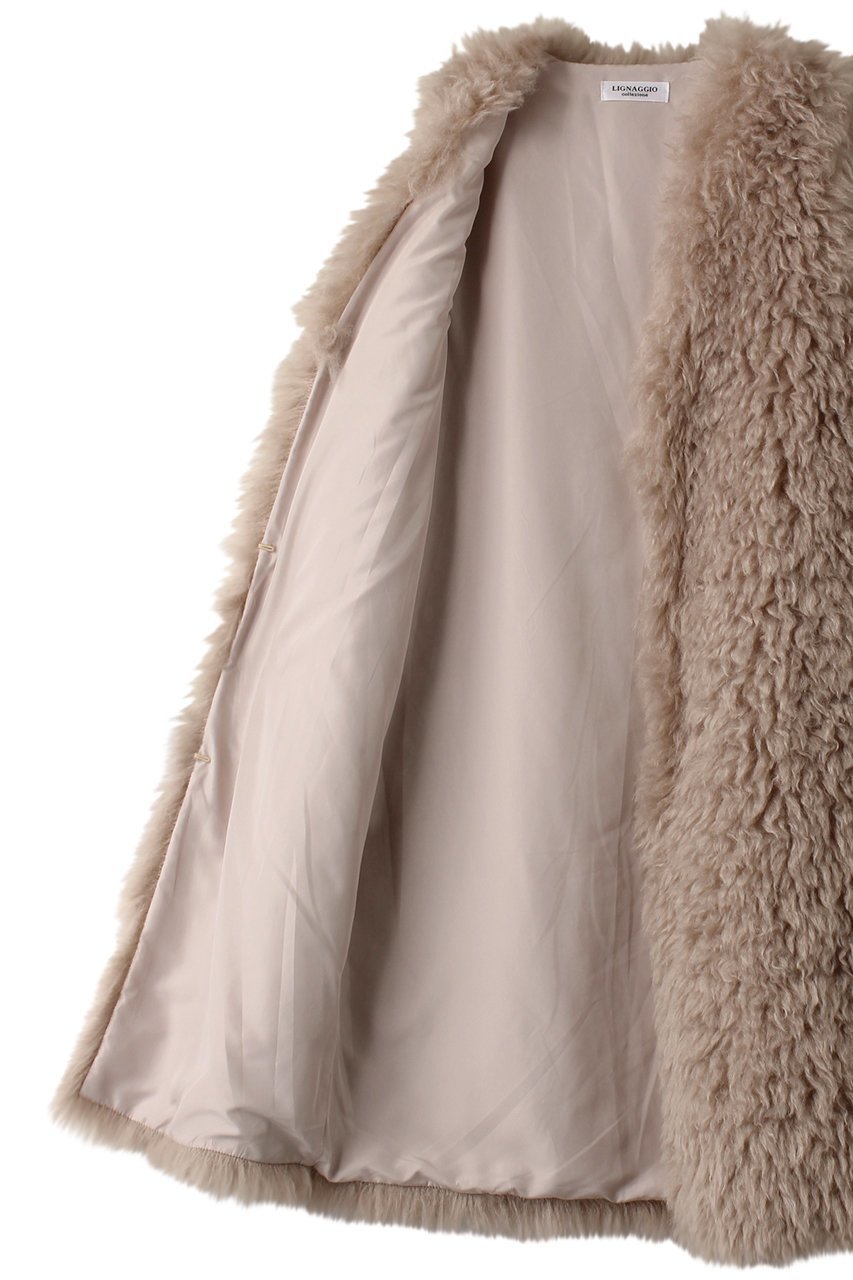【リナージオ/LIGNAGGIO】のトスカーナラム風フェイクファー ロングジレ 人気、トレンドファッション・服の通販 founy(ファニー) 　ファッション　Fashion　レディースファッション　Fashion for Women　アウター　Coat / Outerwear Collection　コート・ロングコート・ピーコート　Long Coats, Peacoats & More　なめらか　Smooth, Silky Texture　シンプル　Simple, Minimal　フェイクファー　Faux Fur, Imitation Fur　ラグジュアリー　Luxury, Elegant　ロング　Long, Long-Length　傘　Umbrella, Parasol　再入荷　Restock / Back in Stock　other-6|ID: prp329100004713050 ipo3291000000034046772