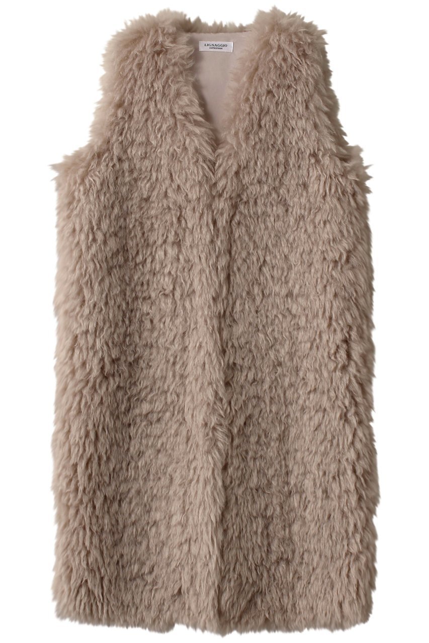 【リナージオ/LIGNAGGIO】のトスカーナラム風フェイクファー ロングジレ インテリア・キッズ・メンズ・レディースファッション・服の通販 founy(ファニー) ファッション Fashion レディースファッション Fashion for Women アウター Coat / Outerwear Collection コート・ロングコート・ピーコート Long Coats, Peacoats & More なめらか Smooth, Silky Texture シンプル Simple, Minimal フェイクファー Faux Fur, Imitation Fur ラグジュアリー Luxury, Elegant ロング Long, Long-Length 傘 Umbrella, Parasol 再入荷 Restock / Back in Stock モカ|ID: prp329100004713050 ipo3291000000035743826