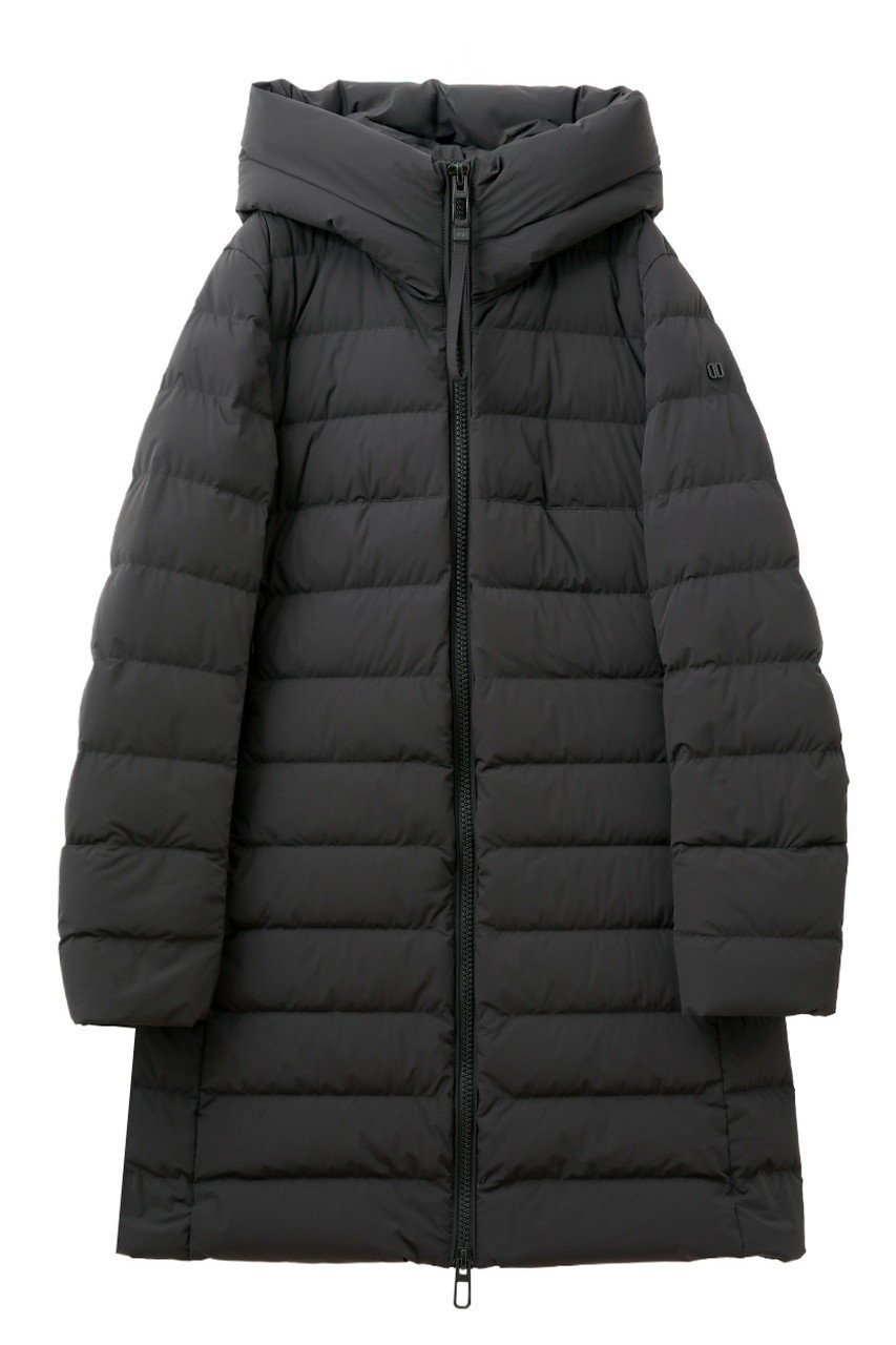 【デュノ/DUNO】のCELLINI フーディーダウンコート インテリア・キッズ・メンズ・レディースファッション・服の通販 founy(ファニー) 　ファッション　Fashion　レディースファッション　Fashion for Women　アウター　Coat / Outerwear Collection　コート・ロングコート・ピーコート　Long Coats, Peacoats & More　ダウンジャケット・軽量ダウン　Warm & Lightweight Down Jackets　ストレッチ　Stretch, Stretchy Fabric　ダウン　Down, Puffer　ハーフ　Half, Half-Length　バランス　Balance, Style Balance　再入荷　Restock / Back in Stock　防寒　Cold Protection, Winter-Ready　ブラック|ID: prp329100004713052 ipo3291000000035475801