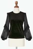 【デイジーリン/DAISY LIN】のTop “High-end Lady” 人気、トレンドファッション・服の通販 founy(ファニー) ファッション Fashion レディースファッション Fashion for Women トップス・カットソー Cut & Sew Tops シャツ・ブラウス・オフィスカジュアル Elegant Blouses & Button-Ups エレガント 上品 Elegant シフォン Chiffon, Lightweight Fabric シンプル Simple, Minimal スマート Smart, Elegant スリット Slit, Slit Detail スリーブ Sleeve, Long Sleeve / Short Sleeve フェミニン Feminine, Girly フリル Frill, Ruffle ベロア Velour, Soft Velvet ロング Long, Long-Length 人気 Popular, Best Seller 新作・新入荷 New Arrivals / New In |ID:prp329100004713054