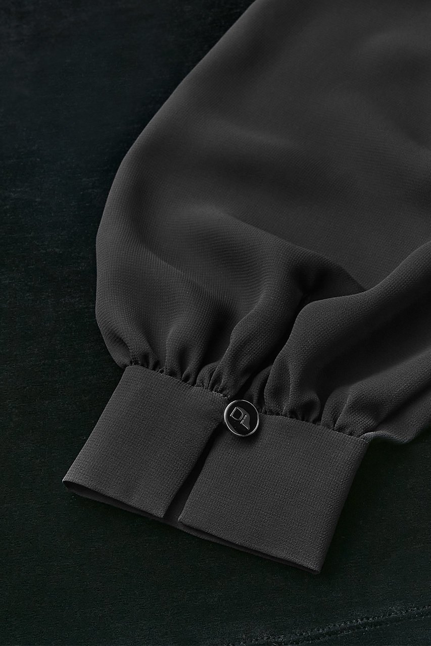 【デイジーリン/DAISY LIN】のTop “High-end Lady” 人気、トレンドファッション・服の通販 founy(ファニー) 　ファッション　Fashion　レディースファッション　Fashion for Women　トップス・カットソー　Cut & Sew Tops　シャツ・ブラウス・オフィスカジュアル　Elegant Blouses & Button-Ups　エレガント 上品　Elegant　シフォン　Chiffon, Lightweight Fabric　シンプル　Simple, Minimal　スマート　Smart, Elegant　スリット　Slit, Slit Detail　スリーブ　Sleeve, Long Sleeve / Short Sleeve　フェミニン　Feminine, Girly　フリル　Frill, Ruffle　ベロア　Velour, Soft Velvet　ロング　Long, Long-Length　人気　Popular, Best Seller　other-5|ID: prp329100004713054 ipo3291000000035832509