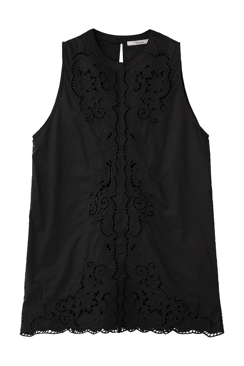 【その他のブランド/Other】の【9/30 12:00販売開始】Scallop embroidery blouse インテリア・キッズ・メンズ・レディースファッション・服の通販 founy(ファニー) 　ファッション　Fashion　レディースファッション　Fashion for Women　トップス・カットソー　Cut & Sew Tops　キャミソール&ノースリーブ　Camisoles & Sleeveless Tops　シャツ・ブラウス・オフィスカジュアル　Elegant Blouses & Button-Ups　スカラップ　Scallop, Scalloped Edge　スラックス　Slacks, Dress Pants　スリット　Slit, Slit Detail　ノースリーブ　Sleeveless, No-Sleeve　新作・新入荷　New Arrivals / New In　black|ID: prp329100004713065 ipo3291000000034046898