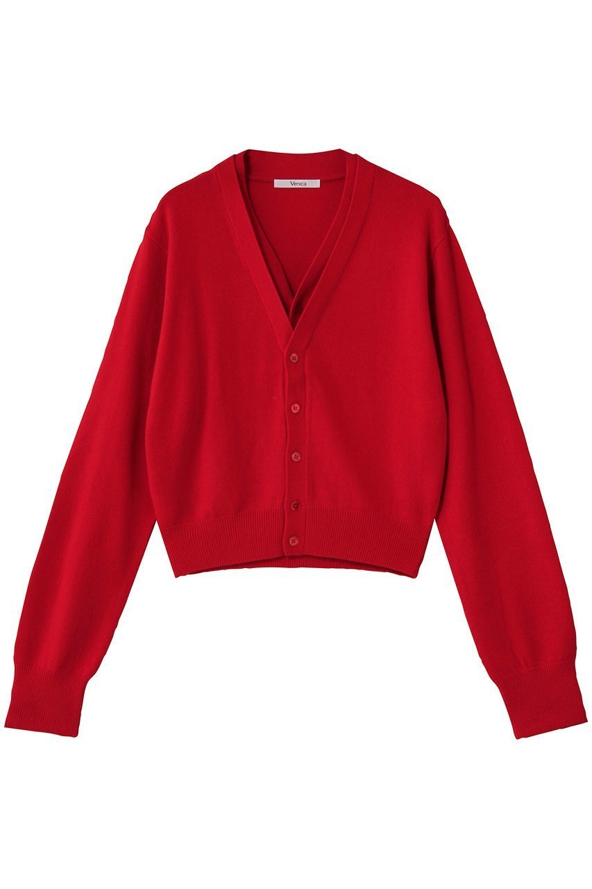 【その他のブランド/Other】の【9/30 12:00販売開始】Double collar wool knit cardigan インテリア・キッズ・メンズ・レディースファッション・服の通販 founy(ファニー) 　ファッション　Fashion　レディースファッション　Fashion for Women　トップス・カットソー　Cut & Sew Tops　ニット　Knit Tops & Sweaters　カーディガン・羽織り　Layered Style Cardigans　カーディガン　Cardigan, Knitwear　ショート　Short, Short Length　シンプル　Simple, Minimal　ダブル　Double, Double-Breasted　ボトム　Bottoms, Lower Wear　新作・新入荷　New Arrivals / New In　羽織　Haori, Light Jacket　red|ID: prp329100004713068 ipo3291000000034046927