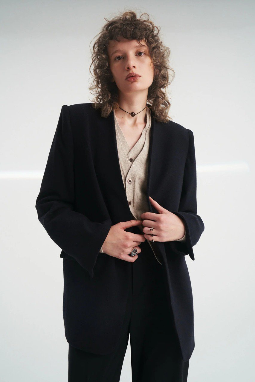 【その他のブランド/Other】の【9/30 12:00販売開始】Powershoulder nocolar jacket インテリア・キッズ・メンズ・レディースファッション・服の通販 founy(ファニー) 　ファッション　Fashion　レディースファッション　Fashion for Women　アウター　Coat / Outerwear Collection　レディースジャケット・軽アウター　Jackets　クラシカル　Classical, Vintage-Inspired　ジャケット　Jacket, Outerwear　新作・新入荷　New Arrivals / New In　秋　Autumn　navy|ID: prp329100004713081 ipo3291000000034047048