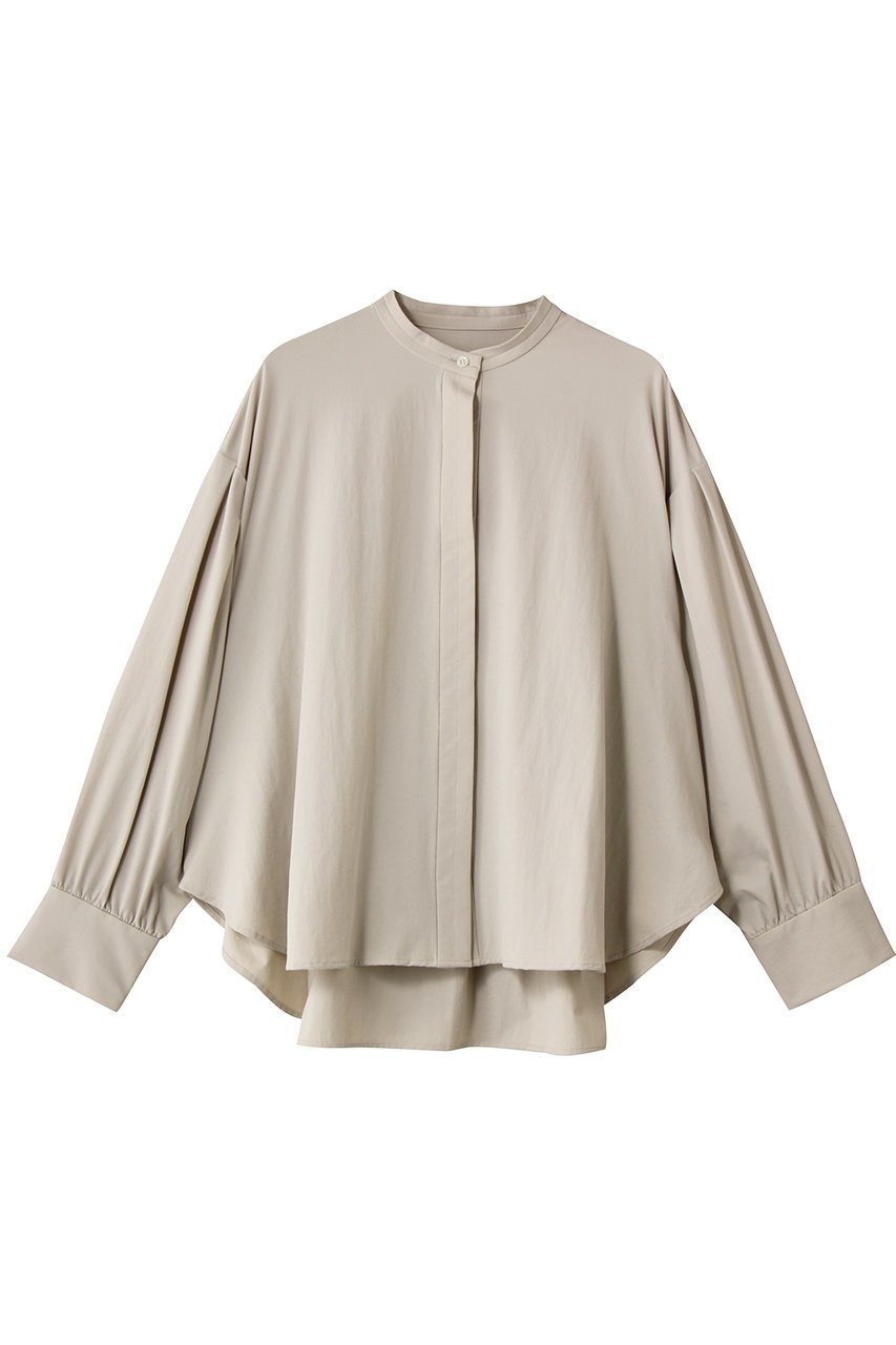 【フローレント/FLORENT】の2WAY バンドカラー フライフロント ブラウス インテリア・キッズ・メンズ・レディースファッション・服の通販 founy(ファニー) 　ファッション　Fashion　レディースファッション　Fashion for Women　トップス・カットソー　Cut & Sew Tops　シャツ・ブラウス・オフィスカジュアル　Elegant Blouses & Button-Ups　ギャザー　Gathered, Ruffled　ストレッチ　Stretch, Stretchy Fabric　スリーブ　Sleeve, Long Sleeve / Short Sleeve　フロント　Front, Front Design　ロング　Long, Long-Length　新作・新入荷　New Arrivals / New In　グレージュ|ID: prp329100004714049 ipo3291000000034056826