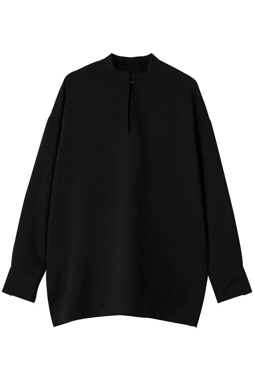 【フローレント/FLORENT】のドライタッチ フロントスリット ブラウス インテリア・キッズ・メンズ・レディースファッション・服の通販 founy(ファニー) 　ファッション　Fashion　レディースファッション　Fashion for Women　トップス・カットソー　Cut & Sew Tops　シャツ・ブラウス・オフィスカジュアル　Elegant Blouses & Button-Ups　ストレッチ　Stretch, Stretchy Fabric　スリット　Slit, Slit Detail　スリーブ　Sleeve, Long Sleeve / Short Sleeve　フロント　Front, Front Design　ロング　Long, Long-Length　ブラック|ID: prp329100004714050 ipo3291000000035321600