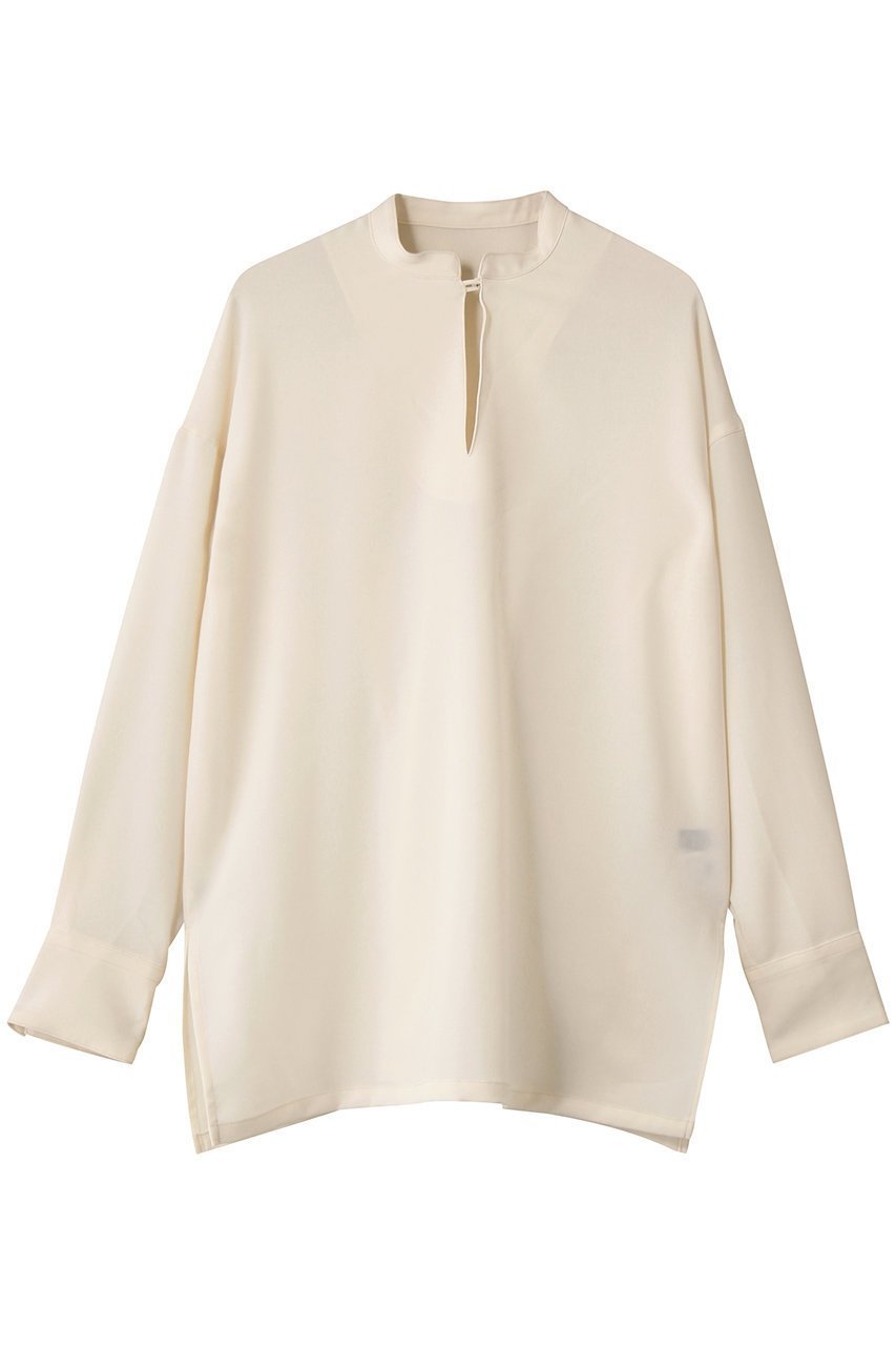 【フローレント/FLORENT】のドライタッチ フロントスリット ブラウス インテリア・キッズ・メンズ・レディースファッション・服の通販 founy(ファニー) 　ファッション　Fashion　レディースファッション　Fashion for Women　トップス・カットソー　Cut & Sew Tops　シャツ・ブラウス・オフィスカジュアル　Elegant Blouses & Button-Ups　ストレッチ　Stretch, Stretchy Fabric　スリット　Slit, Slit Detail　スリーブ　Sleeve, Long Sleeve / Short Sleeve　フロント　Front, Front Design　ロング　Long, Long-Length　アイボリー|ID: prp329100004714050 ipo3291000000035321601