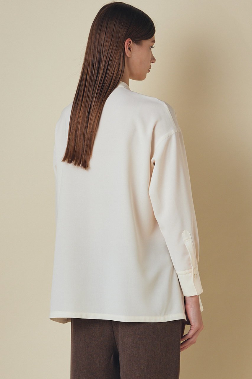 【フローレント/FLORENT】のドライタッチ フロントスリット ブラウス 人気、トレンドファッション・服の通販 founy(ファニー) 　ファッション　Fashion　レディースファッション　Fashion for Women　トップス・カットソー　Cut & Sew Tops　シャツ・ブラウス・オフィスカジュアル　Elegant Blouses & Button-Ups　ストレッチ　Stretch, Stretchy Fabric　スリット　Slit, Slit Detail　スリーブ　Sleeve, Long Sleeve / Short Sleeve　フロント　Front, Front Design　ロング　Long, Long-Length　other-8|ID: prp329100004714050 ipo3291000000035321608