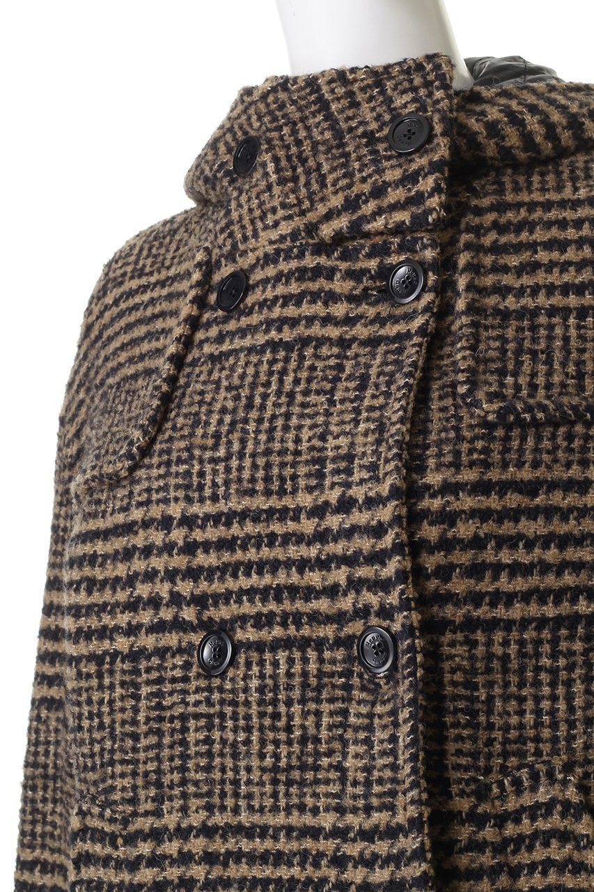 【ヘルノ/HERNO】のチェック中綿コンビフーディーショートコート 人気、トレンドファッション・服の通販 founy(ファニー) 　ファッション　Fashion　レディースファッション　Fashion for Women　アウター　Coat / Outerwear Collection　コート・ロングコート・ピーコート　Long Coats, Peacoats & More　クラシック　Classic, Timeless Style　ショート　Short, Short Length　シンプル　Simple, Minimal　チェック　Check, Plaid, Tartan　ツイード　Twill, Twill Weave　エレガント 上品　Elegant　定番　Standard, Basic Item　新作・新入荷　New Arrivals / New In　other-5|ID: prp329100004714058 ipo3291000000034056902