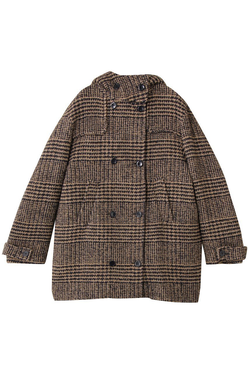 【ヘルノ/HERNO】のチェック中綿コンビフーディーショートコート 人気、トレンドファッション・服の通販 founy(ファニー) 　ファッション　Fashion　レディースファッション　Fashion for Women　アウター　Coat / Outerwear Collection　コート・ロングコート・ピーコート　Long Coats, Peacoats & More　クラシック　Classic, Timeless Style　ショート　Short, Short Length　シンプル　Simple, Minimal　チェック　Check, Plaid, Tartan　ツイード　Twill, Twill Weave　エレガント 上品　Elegant　定番　Standard, Basic Item　 other-1|ID: prp329100004714058 ipo3291000000035321623