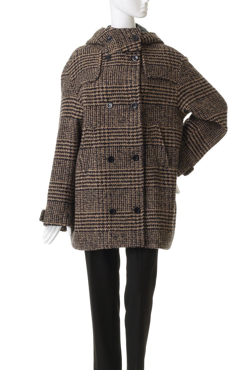 【ヘルノ/HERNO】のチェック中綿コンビフーディーショートコート 人気、トレンドファッション・服の通販 founy(ファニー) 　ファッション　Fashion　レディースファッション　Fashion for Women　アウター　Coat / Outerwear Collection　コート・ロングコート・ピーコート　Long Coats, Peacoats & More　クラシック　Classic, Timeless Style　ショート　Short, Short Length　シンプル　Simple, Minimal　チェック　Check, Plaid, Tartan　ツイード　Twill, Twill Weave　エレガント 上品　Elegant　定番　Standard, Basic Item　other-2|ID: prp329100004714058 ipo3291000000035321625
