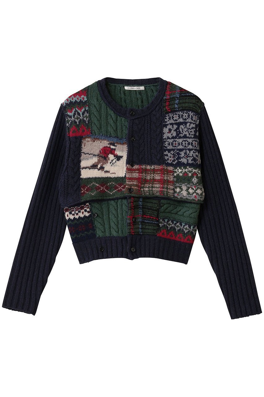 【マルティニーク/martinique】の【CURRENTAGE】Patchwork Hand ニット 人気、トレンドファッション・服の通販 founy(ファニー) 　ファッション　Fashion　レディースファッション　Fashion for Women　トップス・カットソー　Cut & Sew Tops　ニット　Knit Tops & Sweaters　カジュアルプルオーバー・ニットトップス　Pullovers & Knit Tops / Casual Pullovers　カーディガン　Cardigan, Knitwear　クロップド　Cropped, Short Length　ハンド　Hand, Handmade　パッチワーク　Patchwork, Mixed Fabric　 other-1|ID: prp329100004714065 ipo3291000000035564458