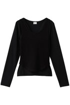 【マノフ/MANOF】のLAYER CUT TOPS/トップス 人気、トレンドファッション・服の通販 founy(ファニー) ファッション Fashion レディースファッション Fashion for Women トップス・カットソー Cut & Sew Tops シャツ・ブラウス・オフィスカジュアル Elegant Blouses & Button-Ups ロングTシャツ・Tシャツ Longline T-Shirts & Tees カットソー・ベーシックTシャツ Cut-and-Sewn Tops / Stretch Tees & Basics カットソー Cut and Sewn Top シンプル Simple, Minimal スリーブ Sleeve, Long Sleeve / Short Sleeve ロング Long, Long-Length 新作・新入荷 New Arrivals / New In 長袖 Long Sleeve, Full Sleeve thumbnail BLACK|ID: prp329100004714072 ipo3291000000034056983
