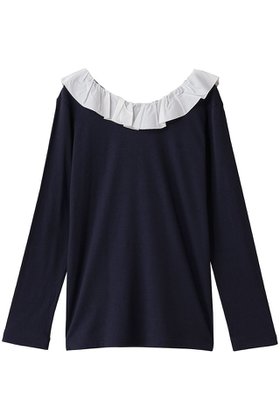 【マノフ/MANOF】 2WAY FRILL NECK CUT TOPS Tシャツ・カットソー人気、トレンドファッション・服の通販 founy(ファニー) ファッション Fashion レディースファッション Fashion for Women トップス・カットソー Cut & Sew Tops シャツ・ブラウス・オフィスカジュアル Elegant Blouses & Button-Ups ロングTシャツ・Tシャツ Longline T-Shirts & Tees カットソー・ベーシックTシャツ Cut-and-Sewn Tops / Stretch Tees & Basics カットソー Cut and Sewn Top ジャケット Jacket, Outerwear スリーブ Sleeve, Long Sleeve / Short Sleeve フェミニン Feminine, Girly フリル Frill, Ruffle ロング Long, Long-Length 新作・新入荷 New Arrivals / New In 長袖 Long Sleeve, Full Sleeve |ID:prp329100004714074