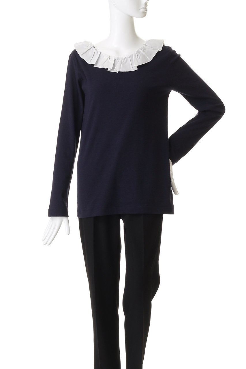 【マノフ/MANOF】の2WAY FRILL NECK CUT TOPS Tシャツ・カットソー 人気、トレンドファッション・服の通販 founy(ファニー) 　ファッション　Fashion　レディースファッション　Fashion for Women　トップス・カットソー　Cut & Sew Tops　シャツ・ブラウス・オフィスカジュアル　Elegant Blouses & Button-Ups　ロングTシャツ・Tシャツ　Longline T-Shirts & Tees　カットソー・ベーシックTシャツ　Cut-and-Sewn Tops / Stretch Tees & Basics　カットソー　Cut and Sewn Top　ジャケット　Jacket, Outerwear　スリーブ　Sleeve, Long Sleeve / Short Sleeve　フェミニン　Feminine, Girly　フリル　Frill, Ruffle　ロング　Long, Long-Length　新作・新入荷　New Arrivals / New In　長袖　Long Sleeve, Full Sleeve　other-2|ID: prp329100004714074 ipo3291000000034056996