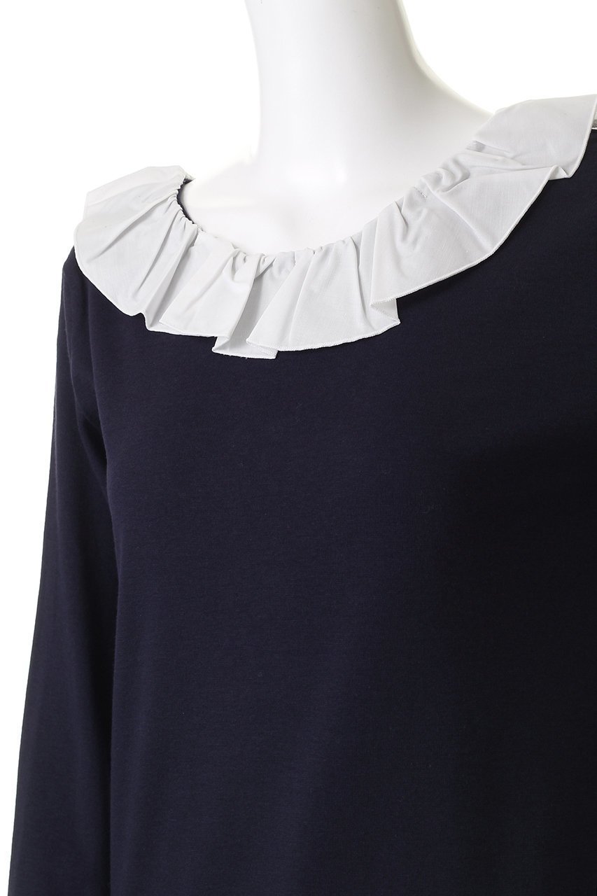 【マノフ/MANOF】の2WAY FRILL NECK CUT TOPS Tシャツ・カットソー 人気、トレンドファッション・服の通販 founy(ファニー) 　ファッション　Fashion　レディースファッション　Fashion for Women　トップス・カットソー　Cut & Sew Tops　シャツ・ブラウス・オフィスカジュアル　Elegant Blouses & Button-Ups　ロングTシャツ・Tシャツ　Longline T-Shirts & Tees　カットソー・ベーシックTシャツ　Cut-and-Sewn Tops / Stretch Tees & Basics　カットソー　Cut and Sewn Top　ジャケット　Jacket, Outerwear　スリーブ　Sleeve, Long Sleeve / Short Sleeve　フェミニン　Feminine, Girly　フリル　Frill, Ruffle　ロング　Long, Long-Length　新作・新入荷　New Arrivals / New In　長袖　Long Sleeve, Full Sleeve　other-5|ID: prp329100004714074 ipo3291000000034056999