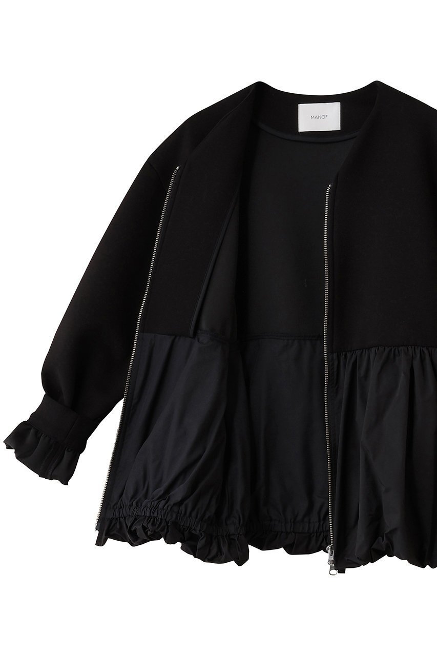 【マノフ/MANOF】のDOUBLE KNIT BALOON BLOUSON ブルゾン 人気、トレンドファッション・服の通販 founy(ファニー) 　ファッション　Fashion　レディースファッション　Fashion for Women　アウター　Coat / Outerwear Collection　レディースジャケット・軽アウター　Jackets　ブルゾンジャケット・スポーティアウター　Blouson Jackets　ジップ　Zip, Zipper　ジャケット　Jacket, Outerwear　タフタ　Taffeta, Structured Fabric　バルーン　Balloon, Balloon Silhouette　フェミニン　Feminine, Girly　ブルゾン　Blouson, Bomber Jacket　ペプラム　Peplum, Flared Hem　新作・新入荷　New Arrivals / New In　other-6|ID: prp329100004714078 ipo3291000000034057025