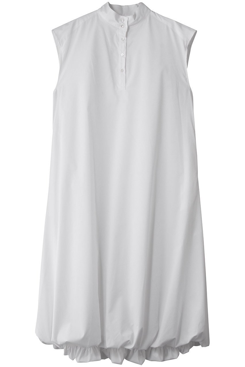 【ミディウミソリッド/MIDIUMISOLID】のノースリーブバルーンシャツワンピース インテリア・キッズ・メンズ・レディースファッション・服の通販 founy(ファニー) 　ファッション　Fashion　レディースファッション　Fashion for Women　ワンピース　Dresses　シャツワンピース / 1枚で着映えコーデ　Shirt Dresses　チュニック　Tunic Tops & Dresses　カーディガン　Cardigan, Knitwear　ジャケット　Jacket, Outerwear　スタンド　Stand Collar, Upright Stand　スリーブ　Sleeve, Long Sleeve / Short Sleeve　チュニック　Tunic, Long Top　トレンド　Trend, Trending Now　バルーン　Balloon, Balloon Silhouette　パーティ　Party, Party Style　フレンチ　French, French Style　ロング　Long, Long-Length　エレガント 上品　Elegant　off white|ID: prp329100004714099 ipo3291000000036086048